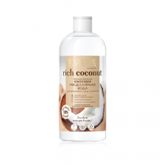 EVELINE Rich Coconut Увлажняющая кокосовая мицеллярная вода для демакияжа лица, глаз и губ 3 в 1 400 мл