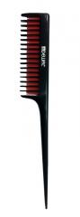 DEWAL Эконом Расческа для начеса с пластиковым хвостиком, 3-х рядная, черная с красным, 20,5см CO-6129