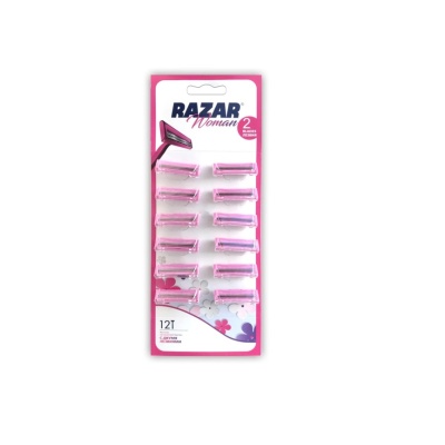 RAZAR 2 Бритвы одноразовые с 2 лезвиями, цвет розовый 12 шт