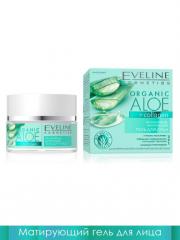 EVELINE Organic Aloe + Collagen Увлажняюще-матирующий гель для лица для нормальной, комбинированной кожи 50 мл