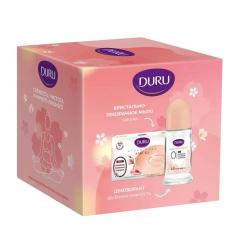 DURU Emotion Подарочный набор для женщин (Дезодорант Natural Bloom 50 мл + Hydro Pure Мыло Сакура 106 г)
