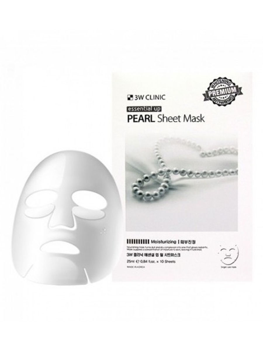 3w Clinic маска-салфетка Essential up Sheet Mask 25 ml. Тканевая маска для лица с жемчугом 3w Clinic Essential up Pearl Sheet Mask, 25 мл. 3 W Clinic жемчуг маска тканевая. Ekel тканевая маска для лица Pearl 25ml.