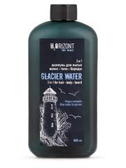 VILSEN  'H2OrIzon" Шампунь 3-в-1 для мытья волос - тела – бороды GLACIAR WATЕR, 500 мл