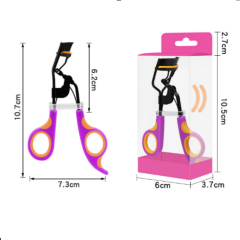 Щипцы для завивки ресниц, черный металл, ручка Оранжевая и фиолетовая