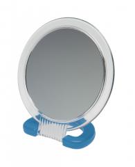 DEWAL Beauty Зеркало настольное, в прозрачной оправе, на пластиковой подставке синего цвета 230 x 154 мм MR110