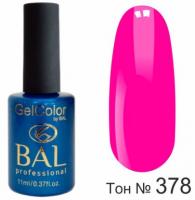 BAL Gel Color №378 Гель-лак каучуковый Барби-цвет 11 мл