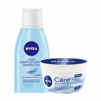 NIVEA Набор (Крем дневной увлажнение и питание 100 мл + Средство для снятия макияжа с глаз для чувствительной кожи)