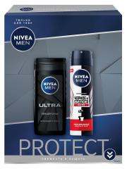 NIVEA Men ПН PROTECT (Антиперспирант "Черное и Белое. MAX PRO" 150 мл + Гель для душа ULTRA 250 мл) кор.