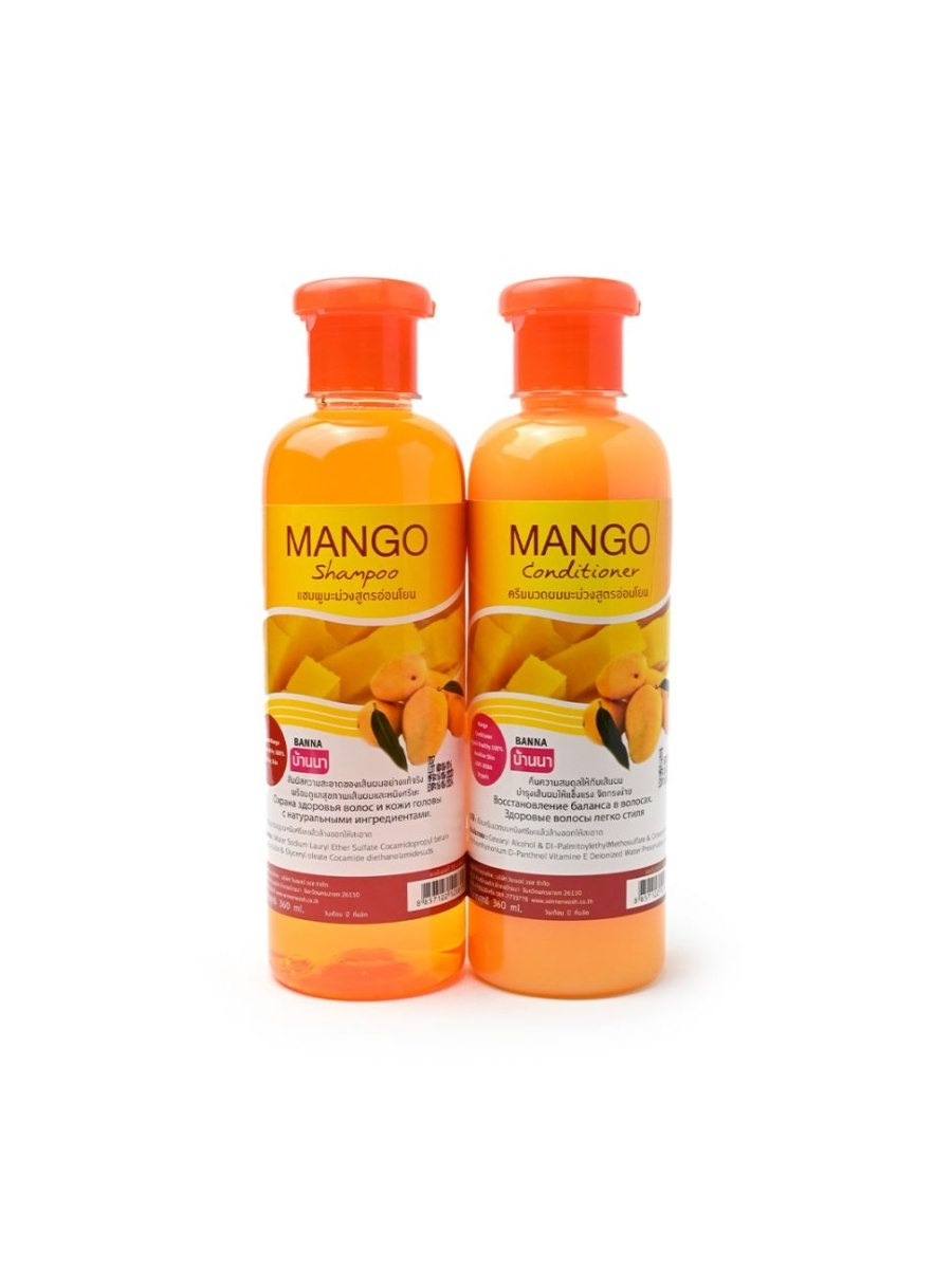 Banna шампунь для волос и кондиционер с манго Mango Shampoo & Conditioner,2*360 мл.. Шампунь & кондиционер Banna манго (сет 2*360 мл). Шампунь кондиционер Banna манго. Шампунь и кондиционер манго Banna, 360+360 мл. / Banna Shampoo and Conditioner Mango, 360 + 360 ml..