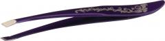 DEWAL Beauty Пинцет косметический наклонный Фиолетовый 9 см TW-07