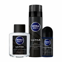 NIVEA Набор Men Ultra (Пена для бритья 200 мл + Лосьон после бритья 100 мл + Део-шариковый 50 мл