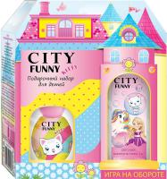 КЛАС-ТРЕЙДИНГ Набор "City Funny Kitty" (City Funny Kitty kids 30ml душистая вода +Шампунь-пена 2 в 1 City Funny 150 мл)