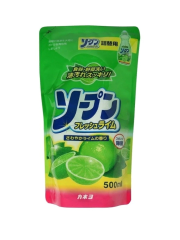 KANEYO Жидкость для мытья посуды Свежий лайм, 500 мл,смен.уп (Япония)