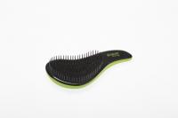 DEWAL Beauty Щетка массажная для легкого расчесывания волос мини с ручкой Зелено-черная DBT-07