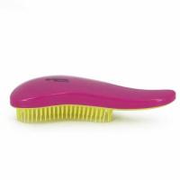 DEWAL Beauty Щетка массажная для легкого расчесывания волос мини с ручкой Розово-желтая DBT-04