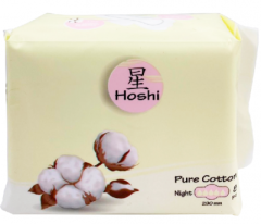 HOSHI Pure Cotton Прокладки гигиенические ночные Night Use (290мм), 8шт