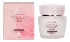 3W CLINIC Крем для лица увлажняющий c экстрактом цветов Flower Effect Extra Moisturizing Cream, 50 гр