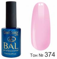 BAL Gel Color №374 Гель-лак каучуковый Лавандово-розовый 11 мл