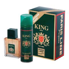 PARIS LINE Подарочный набор для мужчин King (Туалетная вода 100 мл + Пена для бритья 200 мл)