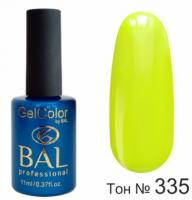 BAL Gel Color №335 Гель-лак каучуковый Лимонный 11 мл