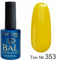BAL Gel Color №353 Гель-лак каучуковый Ярко- лимонный 11 мл