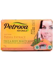 PETROVA Naturals Твердое мыло для лица и тела с натуральными маслами и экстрактами Сияние – Папайя 75 г