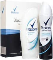 REXONA Набор "Black & White" (Дезодорант-спрей 150 мл + Гель для душа 250 мл) коробка