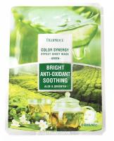 DEOPROCE Color Synergy Effect Sheet Mask Green Маска тканевая на основе экстрактов алоэ и зеленого чая 20 г
