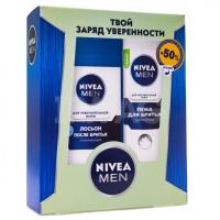 NIVEA Набор Men Для чувствительной кожи (Пена для бритья 200 мл + Лосьон после бритья 100 мл)