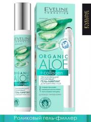 EVELINE Organic Aloe + Collagen Увлажняющий роликовый гель-лифтинг для контура глаз 15 мл