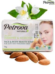 PETROVA Naturals Твердое мыло для лица и тела с натуральными маслами и экстрактами Мягкость и нежность - Жасмин & Миндаль 75 г