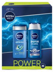 NIVEA Men ПН POWER (Гель для душа Arctic Ocean 200 мл + Шампунь 2в1 для волос и тела Энергия и Сила 250 мл) кор.
