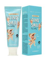 CONSLY Kids Dino's Smile Паста зубная гелевая детская с ксилитом и вкусом пломбира 60 г