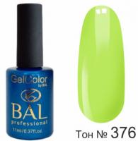 BAL Gel Color №376 Гель-лак каучуковый Нежный лайм 11 мл