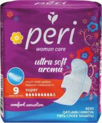 PERI Ultra Aroma Super Женские гигиенические прокладки, 9 шт хлопок