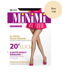 MiNiMi LUCIA колготки класс. с шортиками 20 den, цвет nero, размер 3-M