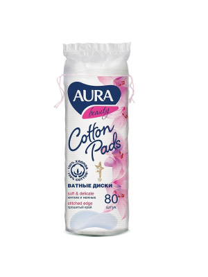 AURA BEAUTY Ватные диски 80 шт.