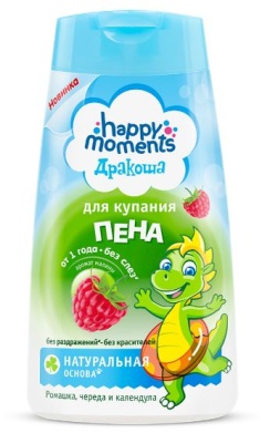 HAPPY MOMENT Дракоша Пена для купания детей от 2 лет Малина 240 мл