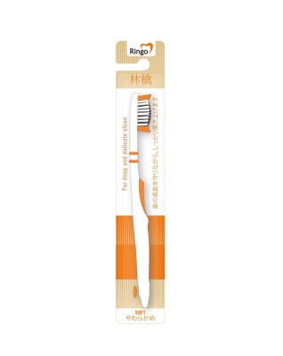 RINGO Зубная щетка с мягкой щетиной оранжевая 1 шт (Япония)