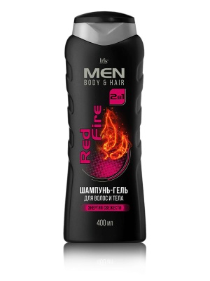 IRIS Men Body&Hair Шампунь-гель мужской 2в1 Red Fire 400 мл