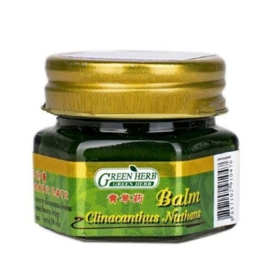 ТАИЛАНД Green Herb Compound Clinacanthus Nutans Бальзам с клинакантунсом нутансом Зеленый, 20гр