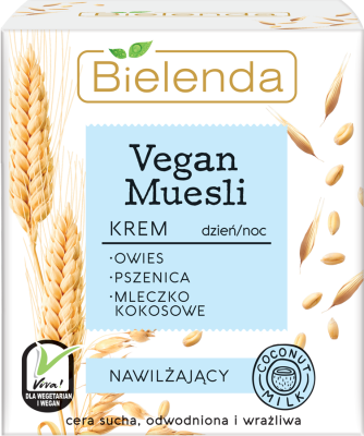 BIELENDA Vegan Muesli Увлажняющий крем Пшеница + Овёс + Кокосовое молоко 50 мл