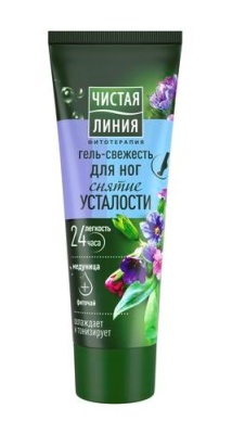 ЧИСТАЯ ЛИНИЯ Фитотерапия Гель для ног Снятие усталости Мята + Медуница 75 мл
