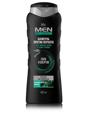 IRIS MEN Шампунь мужской против перхоти Контроль над жирностью 400 мл