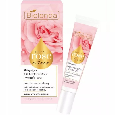 BIELENDA ROYAL ROSE ELIXIR Лифтинг крем против морщин для области вокруг глаз и губ 15мл