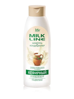 IRIS MILK line Шампунь-кондиционер Кефирный Очищающий для нормальных и жирных волос 500 мл