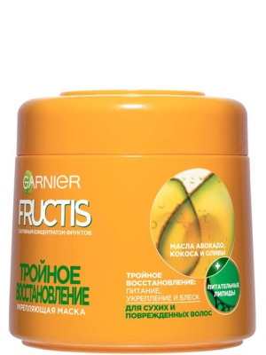 GARNIER Fructis Маска укрепляющая для поврежденных и ослабленных волос Тройное восстановление 300 мл