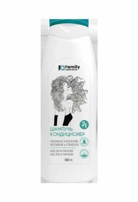 VILSEN Family Cosmetics Шампунь – кондиционер 2в1 Увлажнение и Укрепление для всех типов волос 500 мл