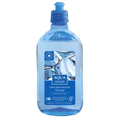 AQUASMART Гель для мытья посуды Гипоаллергенный, пуш-пул, 750мл
