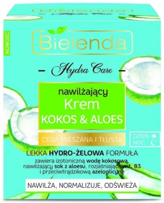 BIELENDA Hydra Care Увлажняющий крем для лица Кокос&Алоэ для смешанной и жирной кожи 50 мл